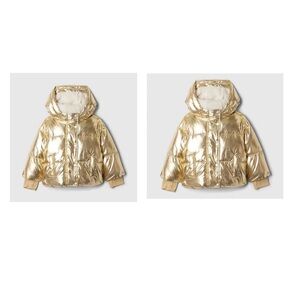 TWINS GAP Kids Gold Puffer Jacket set of 2 size 2yrs Gold puffer